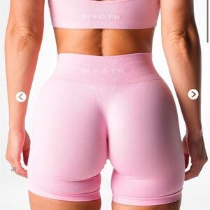 NVGTN Baby Pink Mid Rise Pro Seamless Shorts